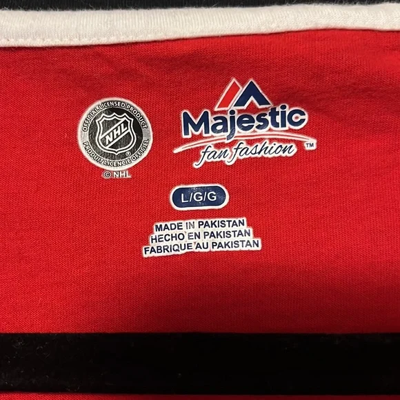 MAJESTIC—-Womans Blackhawks Hip Check Lace Up Long Sleeve- Large - Picture 2 of 7